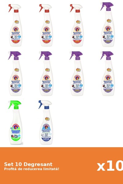 Chanteclair Set of 10 Chanteclair Degreaser: 3xMarseille, 3xWhite Musk, 2xLav...