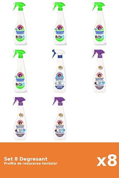 Chanteclair Set of 8 Chanteclair Degreaser: 4xLemon, 1xBicarbonate, 2xWhite M...