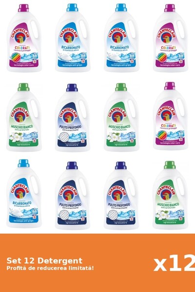 Chanteclair Set 12 Detergent Chanteclair: 3xColor, 3xBicarbonat, 3xMosc Alb, ...