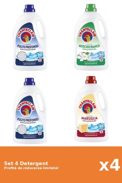 Chanteclair Set 4 Detergent Chanteclair: 2xClasic, 1xMosc Alb, 1xMarsilia