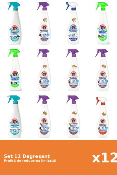Chanteclair Set of 12 Chanteclair Degreaser: 2xAnti-Odor, 2xLavender, 1xBicar...