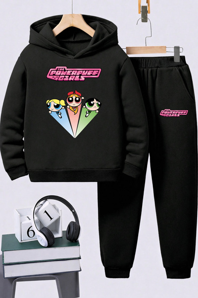 SVART WEAR Powerpuff Girls Printed Kids Premium Sweatshirt Set 2-Piece Set Ho...