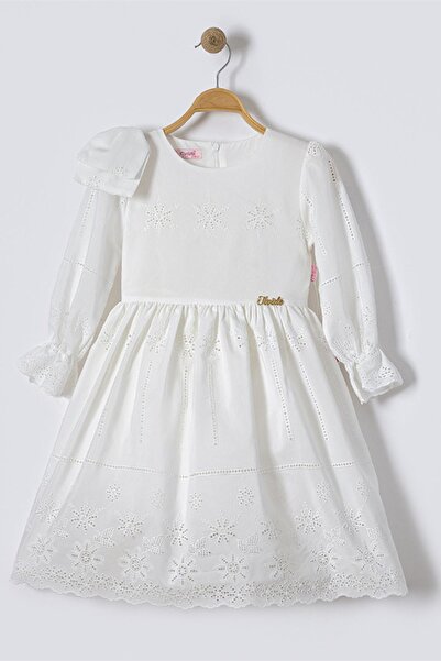 Minigimin Cicileri فستان بناتي بتطريز برودي - إيكرو