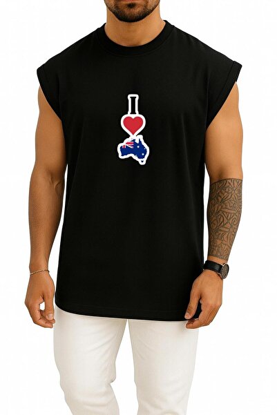 Bahriyeli Collection supradimensionat I Love Australia Mărimea B cu imprimeu ...