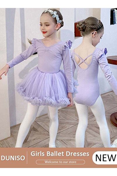 DOMEET Girls Ballet Dresses Leotards with Skirt Dance Dress Ballerina Tutu Ou...