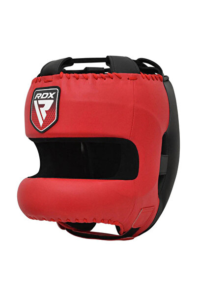 RDX Apex boxing helmet, with nose protection, Red, M