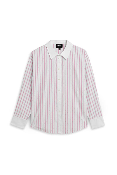 MISS IPEKYOL Hotfix baskılı çizgili gömlek