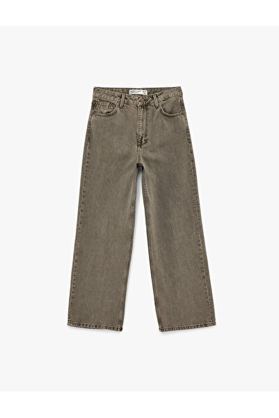 Koton Comfortable Fit Washed Buttoned Pocket Baggy Denim Pants - Baggy Jeans