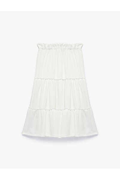 Koton Fusta midi cu talie elastică și detalii stratificate