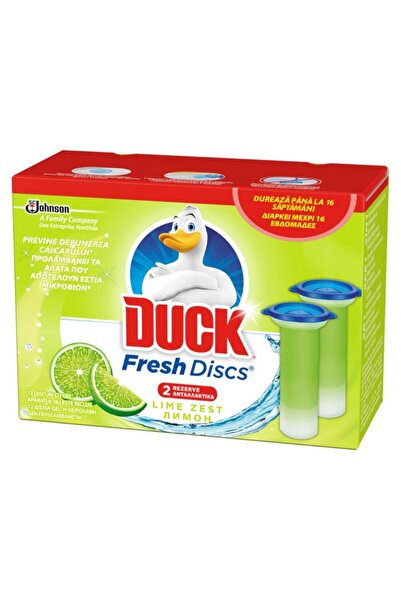 DUCK Set 4 x Rezerva cu Gel pentru Vasul Toaletei Fresh Disc Twin Lime, Lamai...
