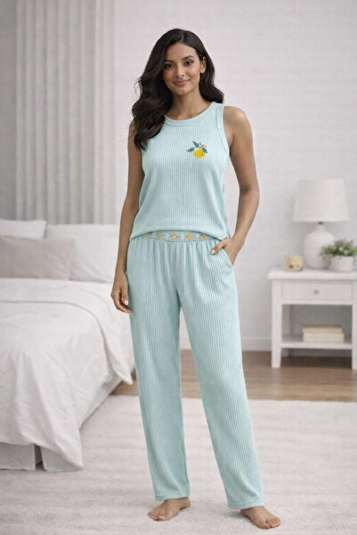 SCM LINGERIE Sleeveless Cotton Milan Fabric Women's Pajama Set