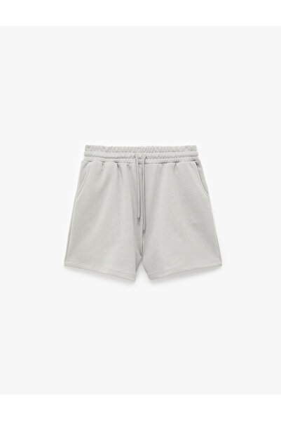 Koton Pocketed, Lace-Up Waist, Cotton Slim Fit Mini Shorts