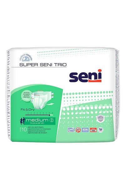 Seni Scutece pentru Adulti Super Trio, M, 10 Bucati