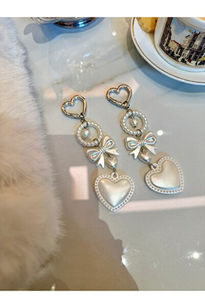 Pinky Lady إكسسوار حقيبة على شكل قلب للأصدقاء، زينة حقيبة مكونة من قطعتين