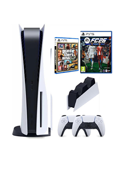 Sony Playstation 5 Cdli Standrt + 2.kol Dualsense + Şarj İstasyonu +GTA V+ Ps...