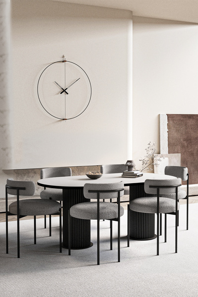 ah assel home Vienna Teddy Sandalye 80x180 Yemek Masası Mutfak Masası 6 Kişil...