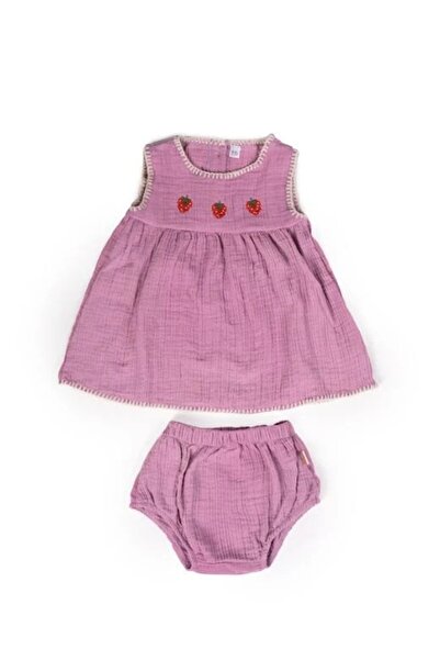 Miela Kids Muslin Baby Dress & Bloomer Shorts Set
