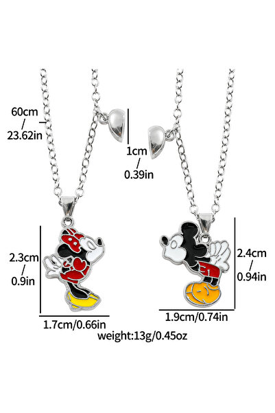 Choice قلادة ميكي ماوس وميني المغناطيسية من ديزني، هدية مثالية متطابقة له وله...