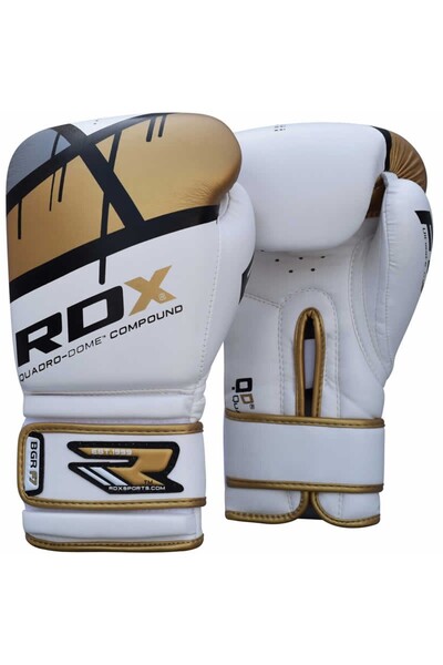 RDX Manusi Box Quadro Dome, Alb/Auriu, 10oz