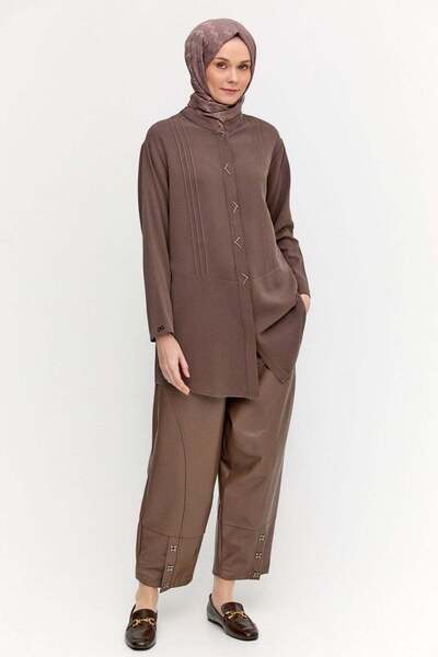 Setrms Suni Deri Barrel Pantolon