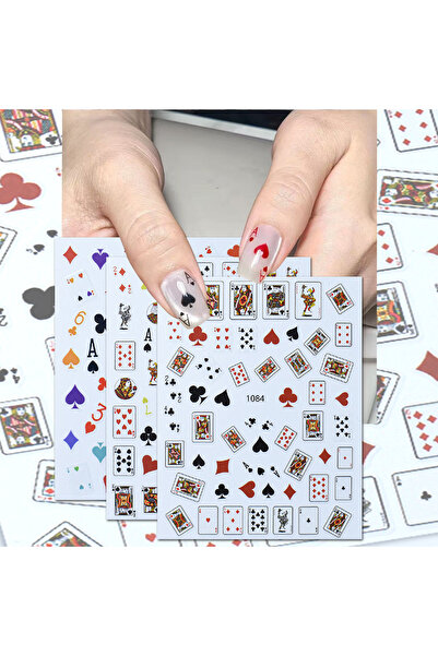 Choice style2 (3 Sheets) 3/6/12 Sheets Poker Playing Card Nail Art Stickers B...