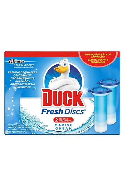 DUCK Set 3 x Rezerva Odorizant Gel pentru Vasul Toaletei Fresh Discs Marine, ...