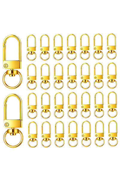 Choice ١٠ قطع ذهبية، ١٠/٣٠/٥٠ قطعة، مشابك دوارة على شكل كلب، خطافات على شكل ل...