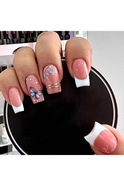 Choice JB-Jw539 24 pieces of coffin shaped press on nails printed 3D effect f...