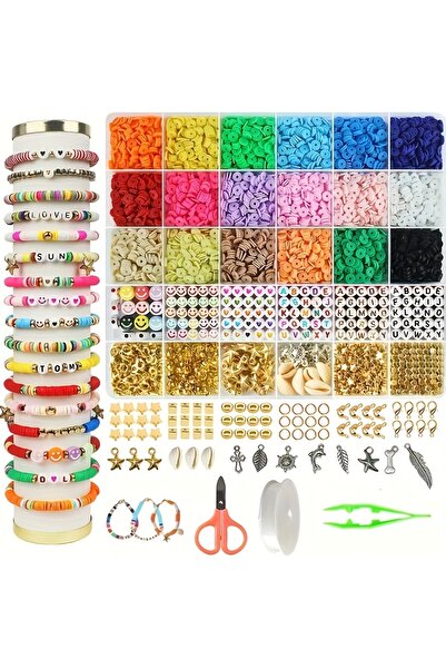 Choice طقم صنع الأساور المتكامل من 3100 قطعة، طراز 01، مع خرز من طين البوليمر...