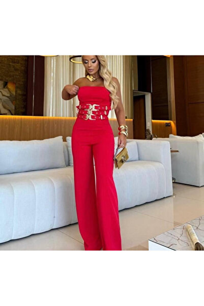 Sisa Butik İthal Scuba Dalgıç Kumaş Toka Detaylı Tasarım Tulum