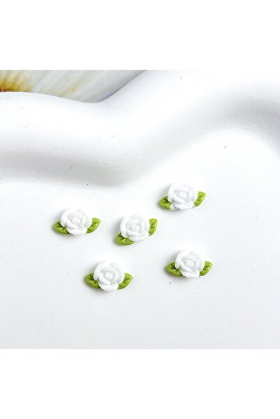 Choice ١٠ قطع من زينة أظافر على شكل أوراق زهور، مصنوعة من الراتنج ثلاثي الأبع...