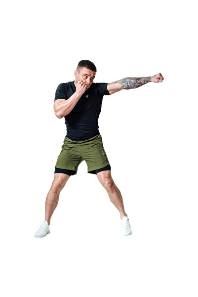 RDX MMA Shorts T16, Green/Black, M