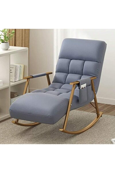 Mtanvxay Comfortable Rocking Chair with Armrests Side Pockets Height-Adjustab...