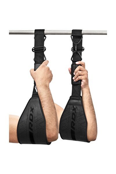 RDX Gym workout straps F6 Kara, Black, plain