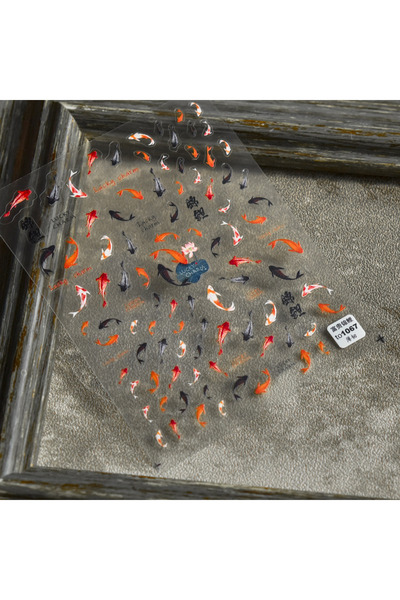 Choice ملصق واحد رقيق ومتين على شكل سمكة كوي ثلاثية الأبعاد لطيفة، ذاتي اللصق...