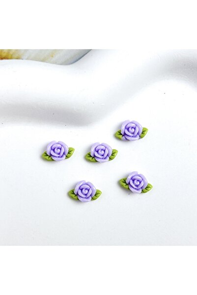 Choice ١٠ قطع من زينة أظافر على شكل أوراق زهور، مصنوعة من الراتنج ثلاثي الأبع...