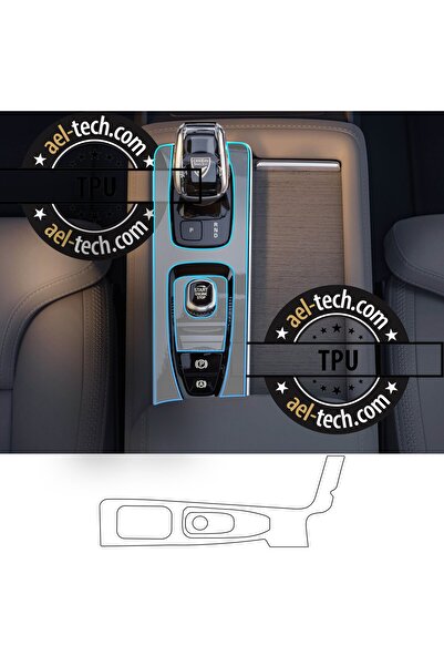 ael-tech Volvo Xc90 Compatible Gear Shift Surround Piano Black Tpu Protector ...