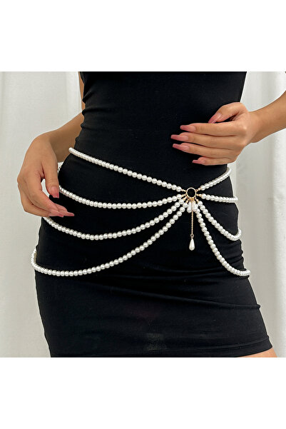 Choice Belly Chain Ingemark Luxury Imitation Pearl Waist Belly Belt Chain for...
