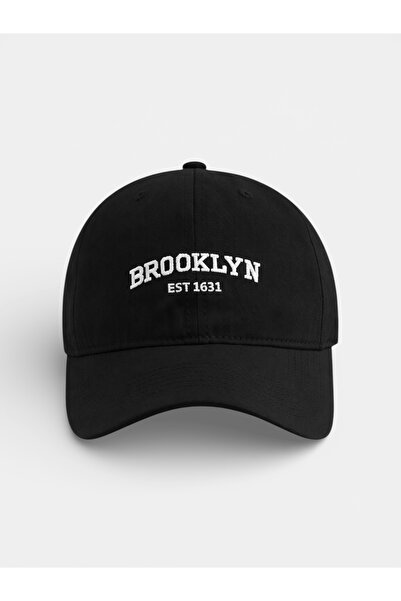 LUCEA “Brooklyn EST 1631” Nakışlı Siyah Cırtlı Şapka | Unisex Ayarlanabilir Cap