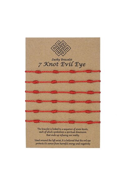 Choice BR23Y0890-1 6Pcs/Set Handmade Lucky 7 Knot Red String Bracelets For Wo...