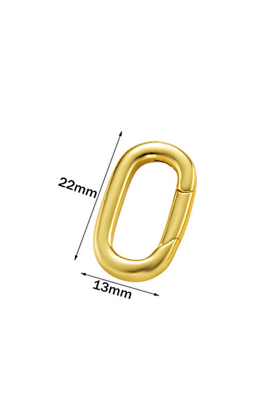 Choice قطعتان من الذهب عيار 18 قيراطًا، مقاس 22 × 13 مم، مع مشبك بيضاوي مطلي ...