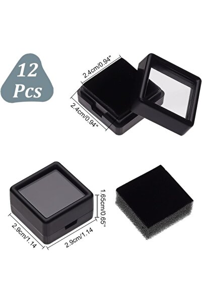 Choice AECH07-02104، 12 صندوق عرض للأحجار الكريمة، 1.14 × 1.14 × 0.65 بوصة، ص...