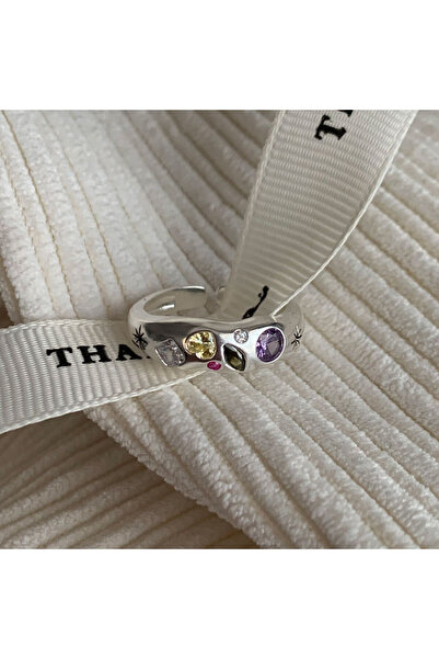 Choice ZA4533-5 خاتم عصري قابل للتعديل بتصميم قلب ونجمة خماسية وهندسة زركونيا...