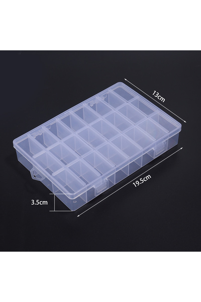 Choice 24grids A 1Pc Transparent Plastic Storage Jewelry Box Jewelry Organize...