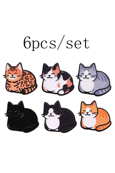 Choice 2 2-6pcs/Set Cute Cat Animal Enamel Pin Cartoon Dog Brooches Woman Men...