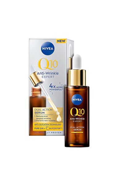 NIVEA Set of 2 x Face Serum, Q10 Dual Action, Anti-wrinkle and Anti-glycation...