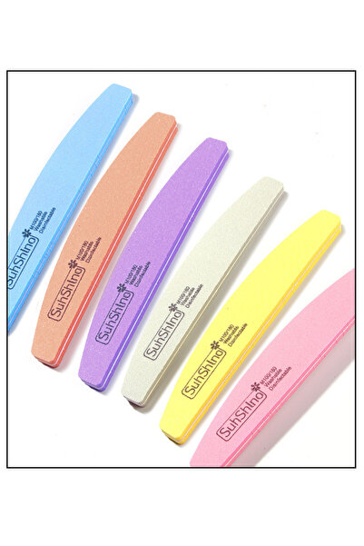 Choice مجموعة متنوعة من 10 قطع من مبردات الأظافر ذات الوجهين، إسفنج ملون، شرا...