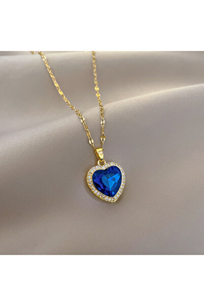 Choice Light Yellow Gold Color Women's 316L Stainless Steel Heart-Shaped Pend...