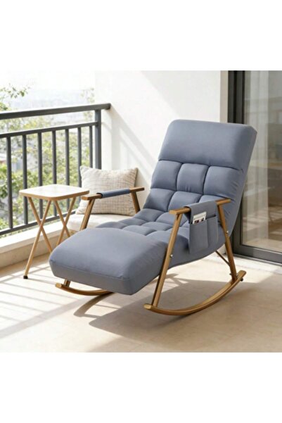 Mtanvxay Height-Adjustable Rocking Chair Breathable Armrests Side Pockets for...