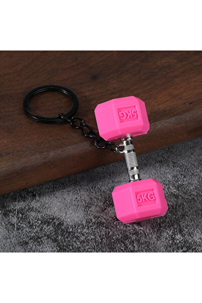 Choice Pink Dumbbell Creative Sports Fitness Mini Kettle Key Chain Backpack P...